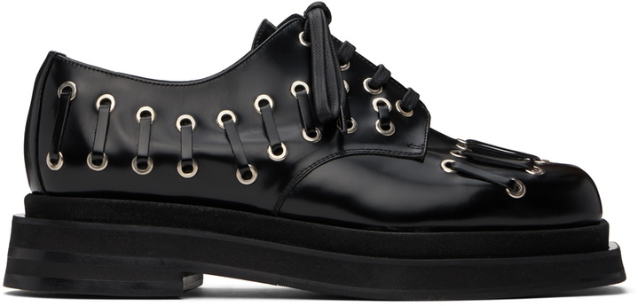 Photo: Simone Rocha Black Heart Toe Platform Grommet Derbys