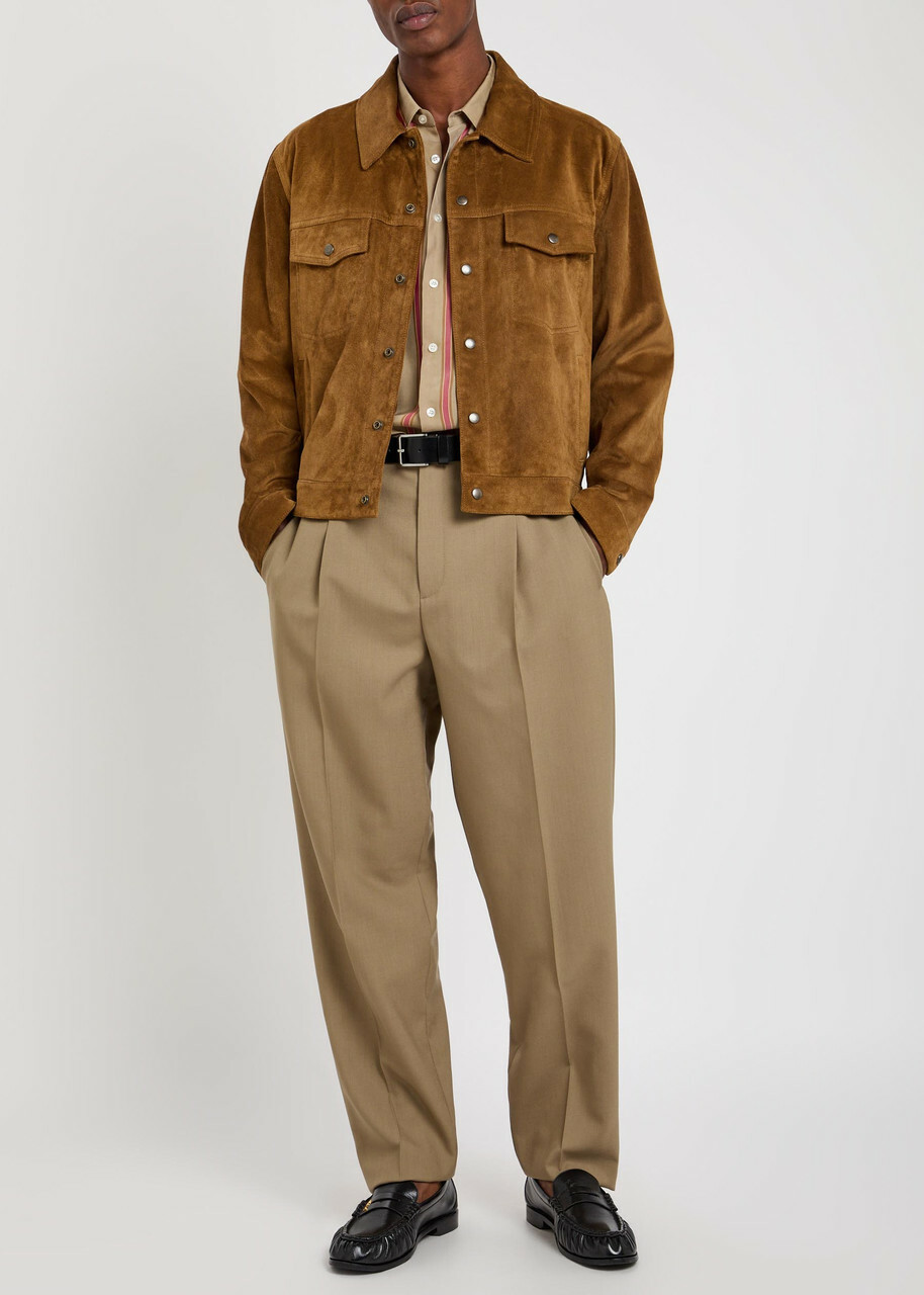 Saint Laurent Suede Jacket Brown