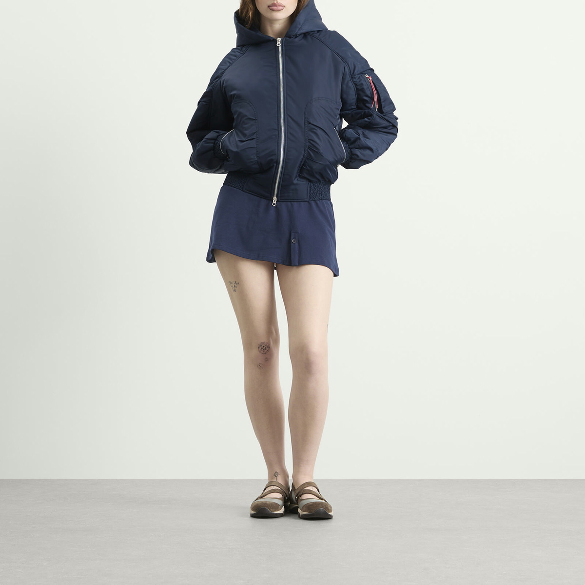Peachy Den Women's The Penny Flight Jacket in Navy