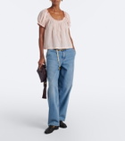 Dôen Frederica embroidered cotton voile top