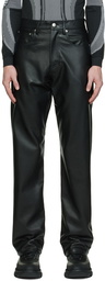 MISBHV Black Vegan Leather Trousers