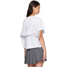 sacai White Poplin Cotton Jersey T-shirt