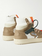 Off-White - 3.0 Off-Court Leather, Canvas and Suede High-Top Sneakers - Neutrals