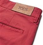 Tod's - Pleated Stretch-Cotton Twill Shorts - Men - Brick