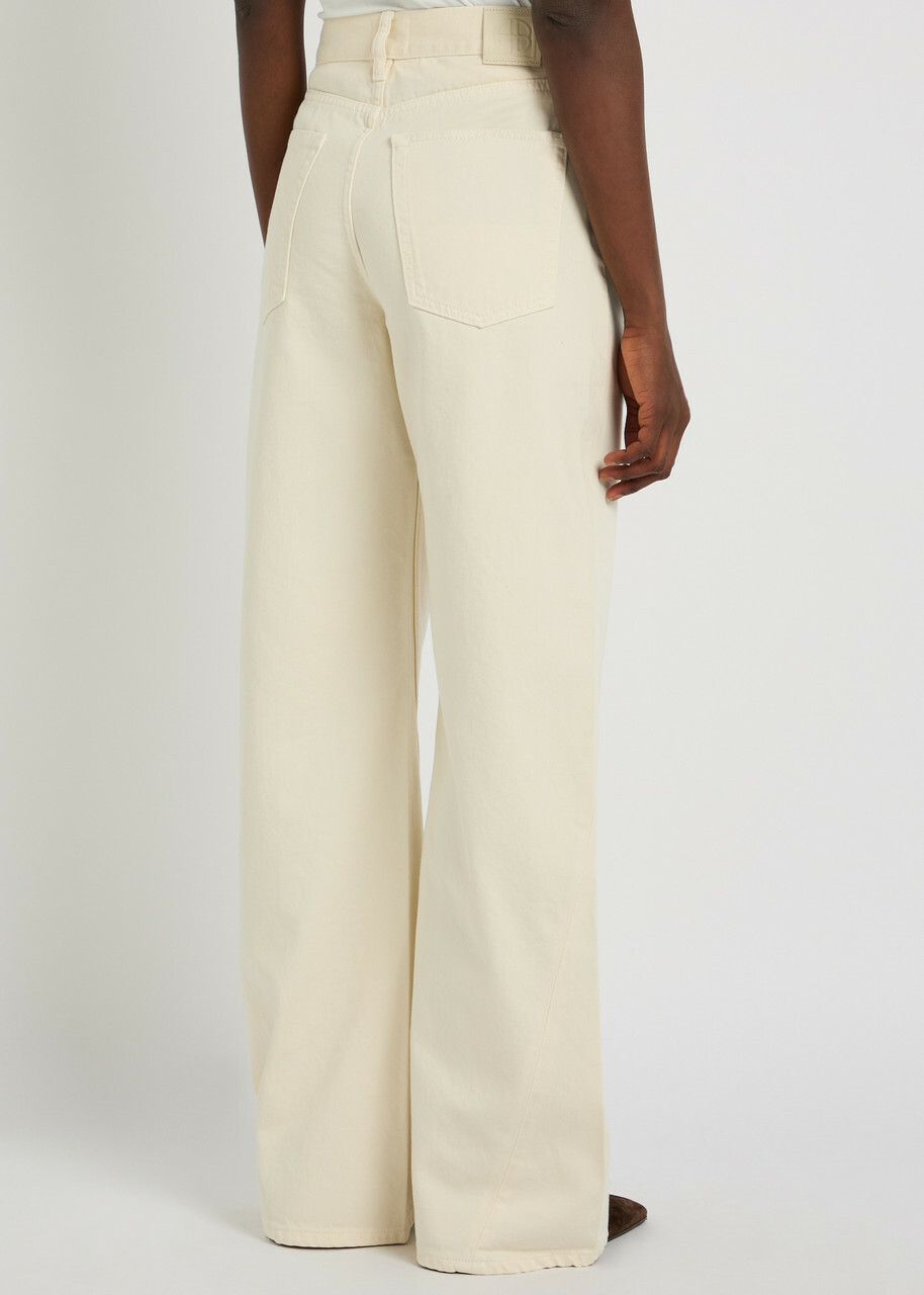 Anine Bing Brie Wide-leg Jeans Cream