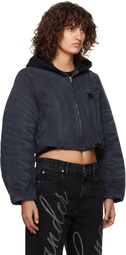 alexanderwang.t Navy Padded Zip-Up Hooded Jacket