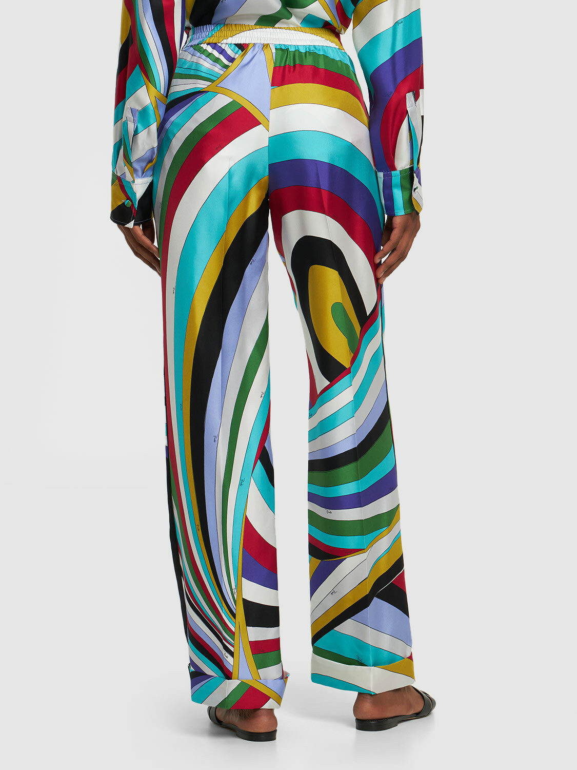PUCCI Iride Printed Silk Twill Wide Pants Emilio Pucci