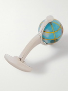 Paul Smith - Spinning Globe Silver-Tone Enamel Cufflinks