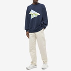 And Wander x Maison Kitsuné Crew Sweat in Navy