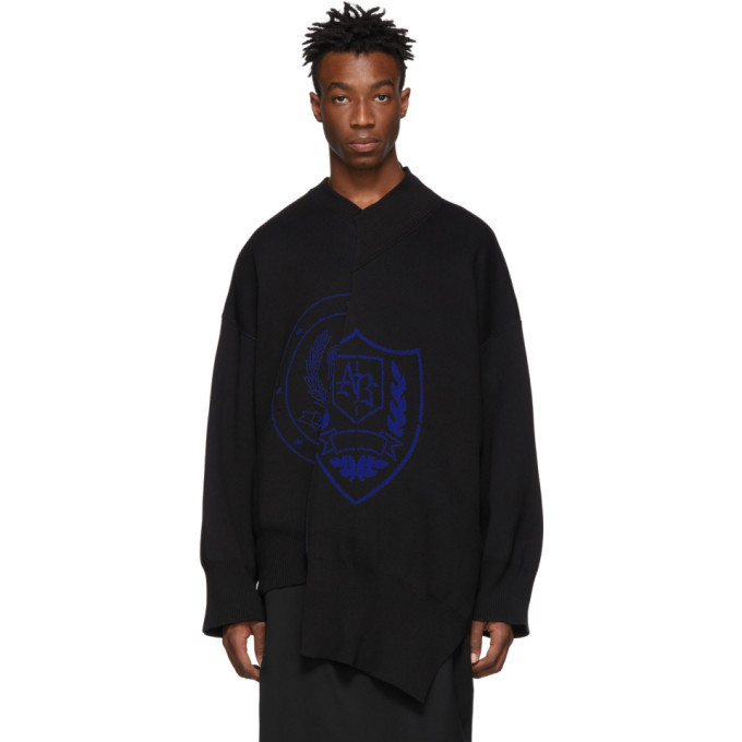 ALMOSTBLACK Black Deconstructed Sweater