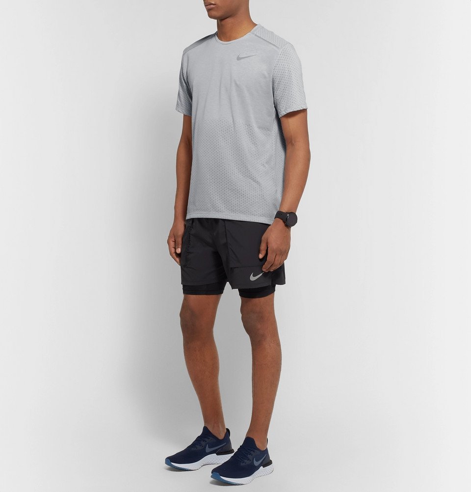 Nike Running - Rise 365 Perforated Breathe Dri-FIT T-Shirt - Men - Light gray