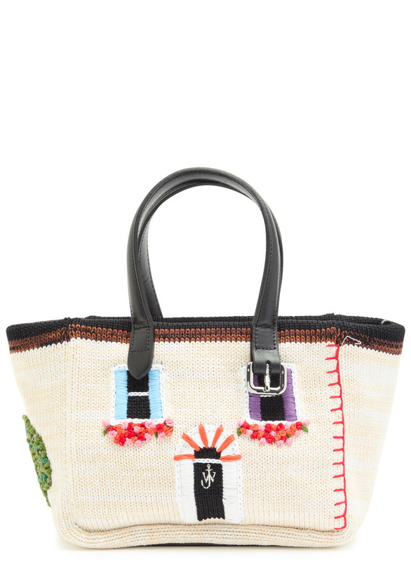 Photo: JW Anderson House Knit and Leather Tote bag - Beige - One Size