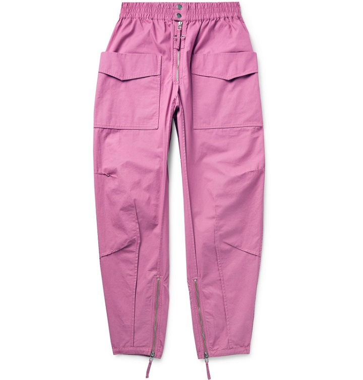 Photo: Isabel Marant - Tilsen Tapered Cotton Cargo Trousers - Purple
