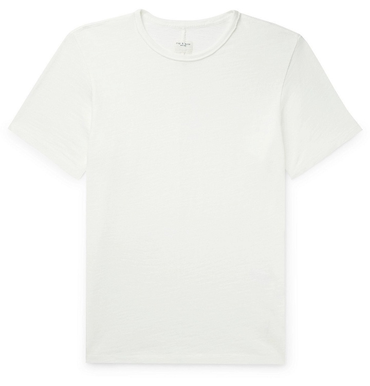 Photo: RAG & BONE - Classic Flame Slub Cotton-Jersey T-Shirt - White