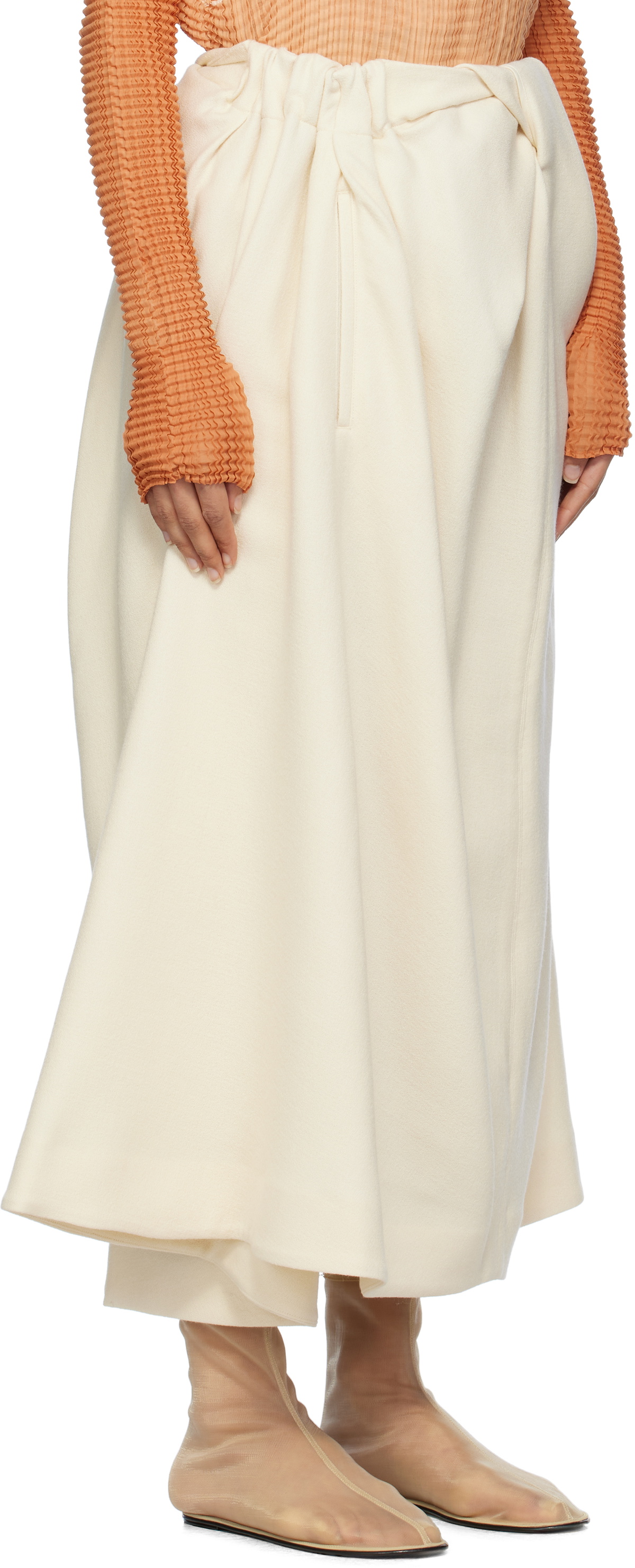 ISSEY MIYAKE Off-White Entwine Maxi Skirt