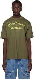 Solitude Studios Khaki 'Don't Hate Meditate' T-Shirt