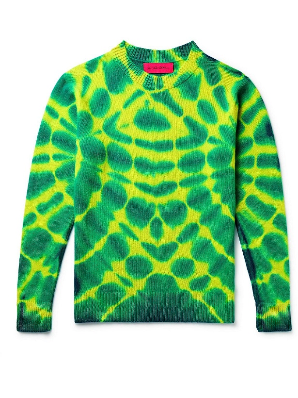 Photo: The Elder Statesman - Web Flare Tie-Dyed Cashmere Sweater - Green