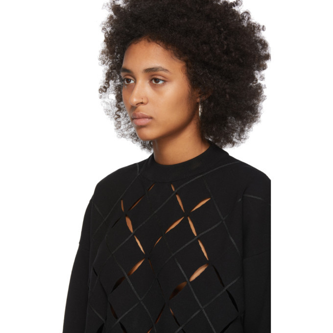 Proenza Schouler Black Open Argyle Knit Sweater Proenza Schouler