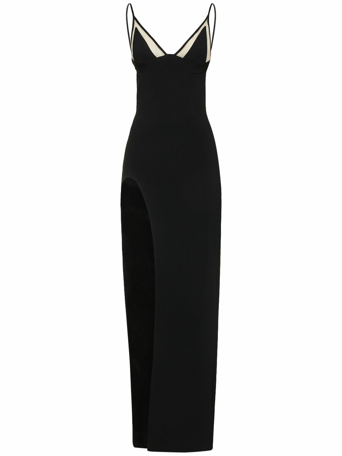 David Koma Crystal Claw Embr Detail Asymmetric Gown David Koma