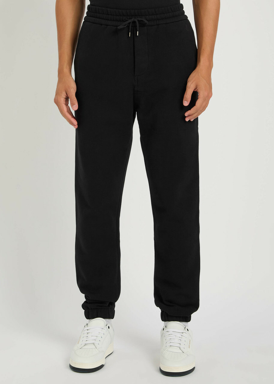 Saint Laurent Logo-embroidered Cotton Sweatpants Admiral