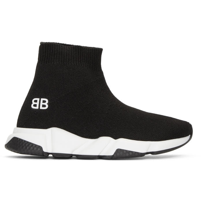 Photo: Balenciaga Boy Black and White Speed Sneakers