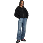 Dime Black Cursive Small Logo Zip Hoodie