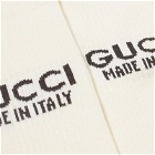 Gucci Men's Logo Socks in Ivory
