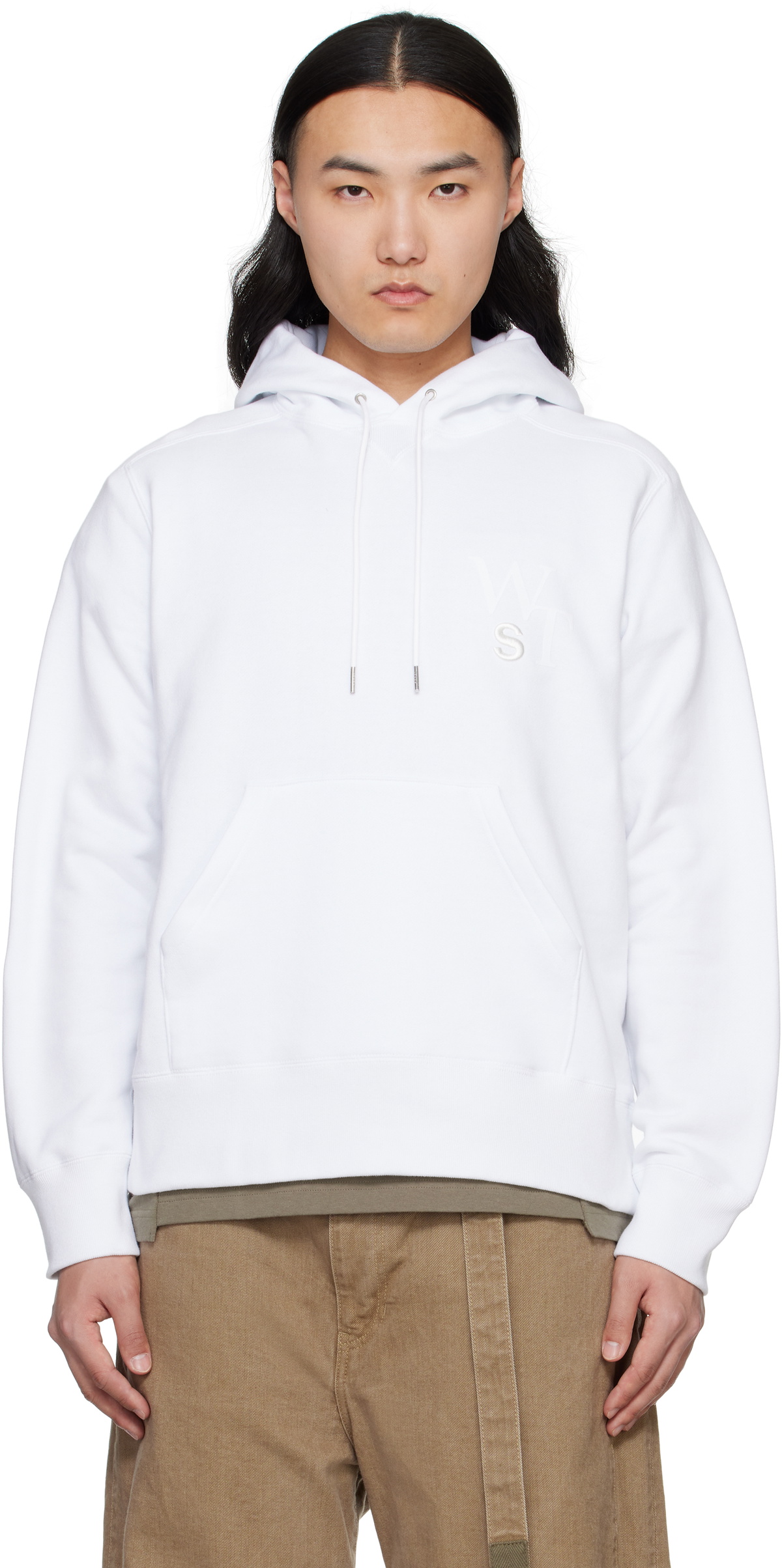 sacai White WTAPS Edition Flock Print Hoodie Sacai