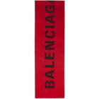 Balenciaga Red and Black Logo Scarf
