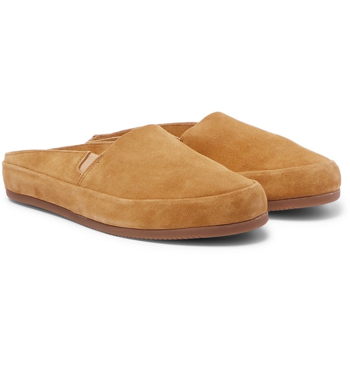 Photo: Mulo - Suede Backless Slippers - Brown
