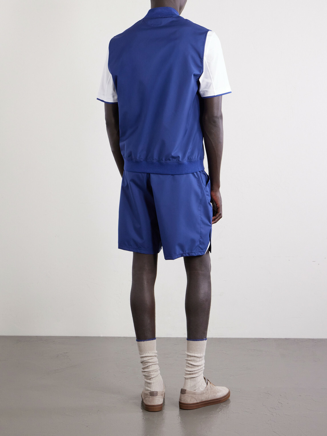 Brunello Cucinelli - Logo-Appliquéd Tech-Shell Gilet - Blue