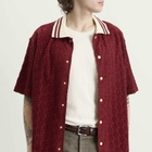 Drôle de Monsieur Men's Monogram Shirt in Wine