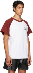 Rhude Red & White Raglan Logo T-Shirt