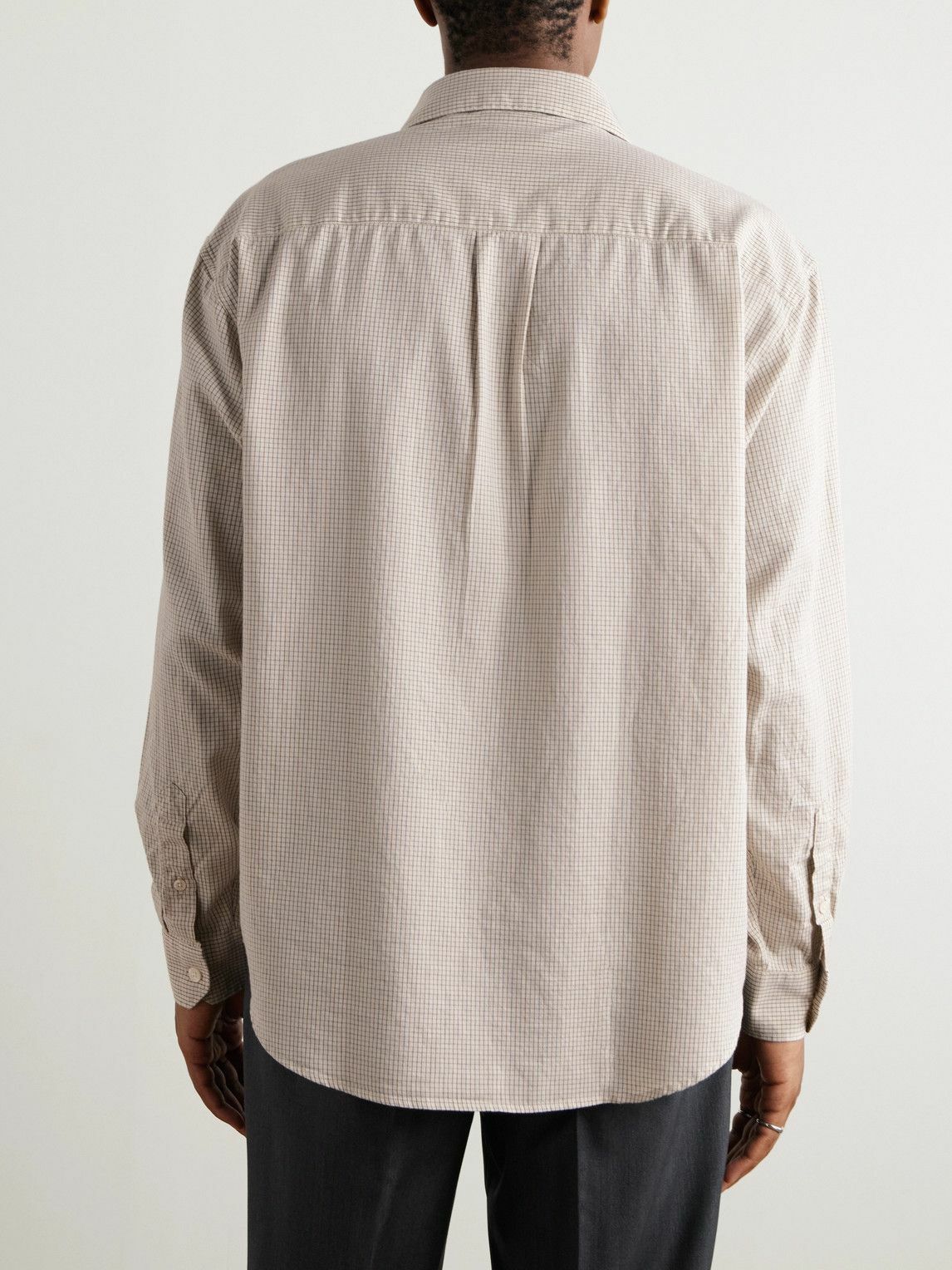 mfpen - Executive Checked Cotton and Wool-Blend Shirt - Neutrals mfpen
