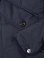 Ralph Lauren Purple label - Carleton Corduroy and Suede-Trimmed Quilted Shell Down Jacket - Blue