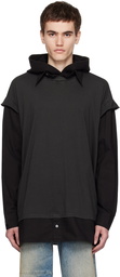 MM6 Maison Margiela Black Layered Hoodie