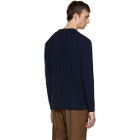 Kenzo Navy Tiger Cable Knit Crewneck Sweater