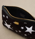 Dolce&Gabbana Printed leather-trimmed satin pouch