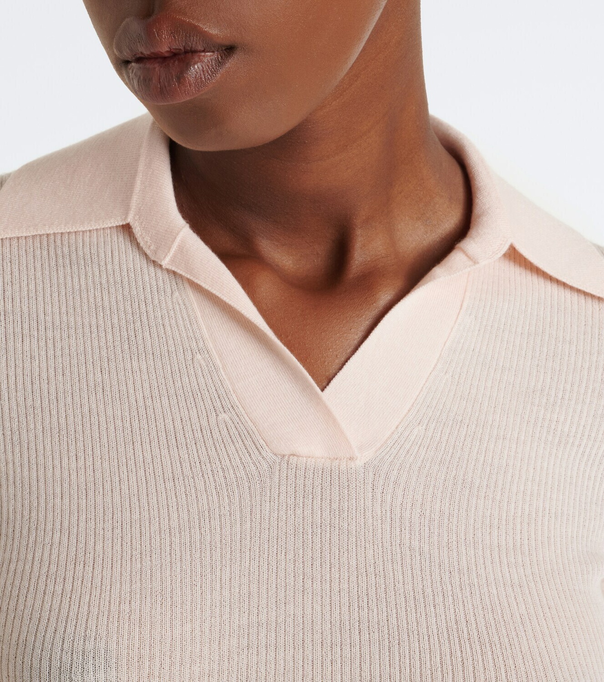 Burberry EKD ribbed-knit cashmere polo shirt