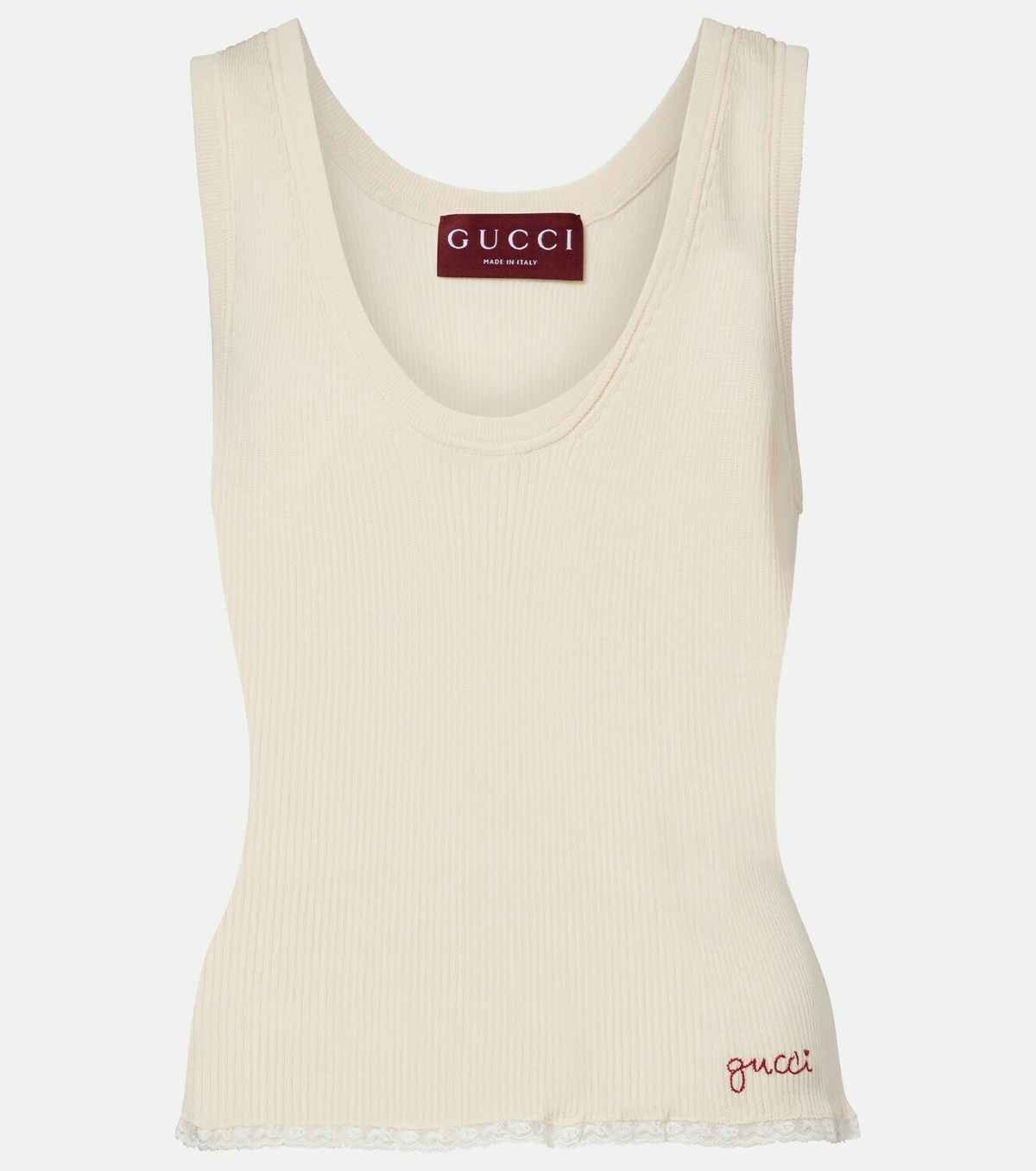 Gucci Ribbed-knit cotton tank top