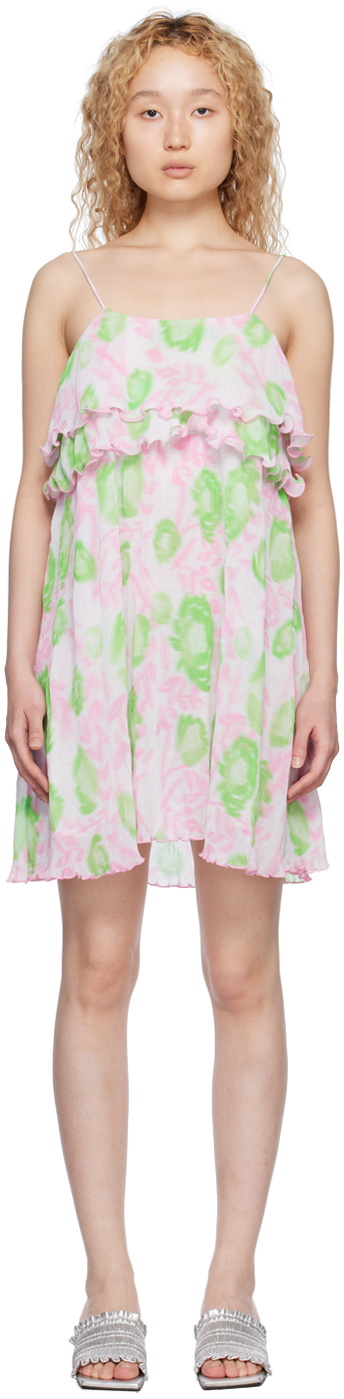 GANNI Pink Pleated Minidress GANNI