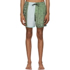 Amiri Green Bandana Reconstructed Swim Shorts