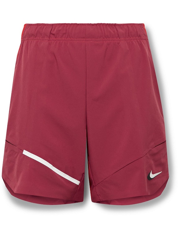 Photo: Nike Tennis - NikeCourt Slam Slim-Fit Mesh-Panelled Dri-FIT Tennis Shorts - Burgundy