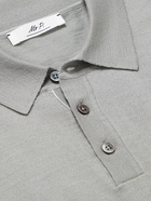 Mr P. - Slim-Fit Merino Wool Polo Shirt - Gray