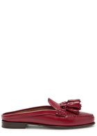 Hereu Borlada Tassled Leather Mule Loafers Red