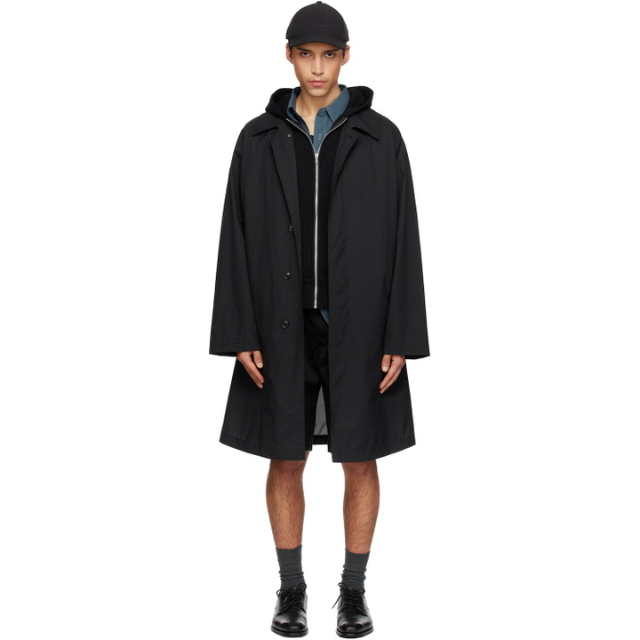 Photo: nanamica Black Packable Balmacaan Coat