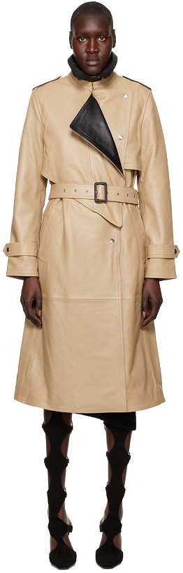 Photo: Helmut Lang Tan Trench Leather Jacket