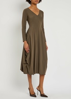 High At-length Stretch-jersey Midi Dress Brown