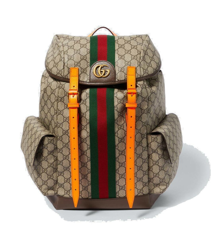 Photo: Gucci GG leather-trimmed backpack