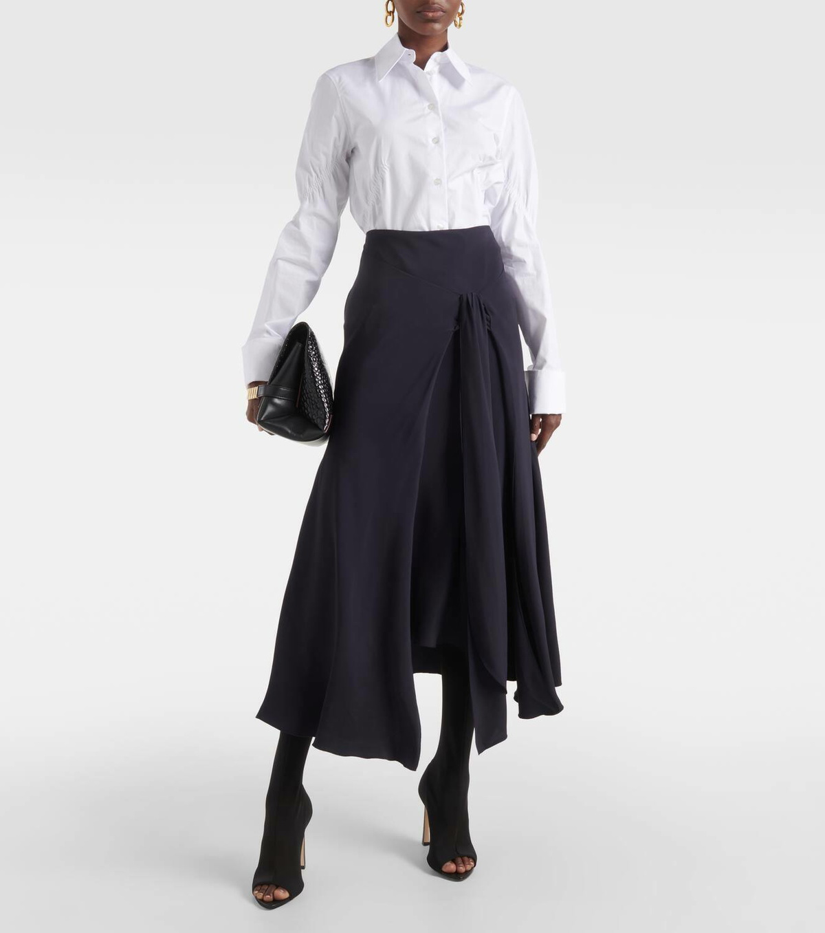 Victoria Beckham High-rise asymmetric midi skirt Victoria